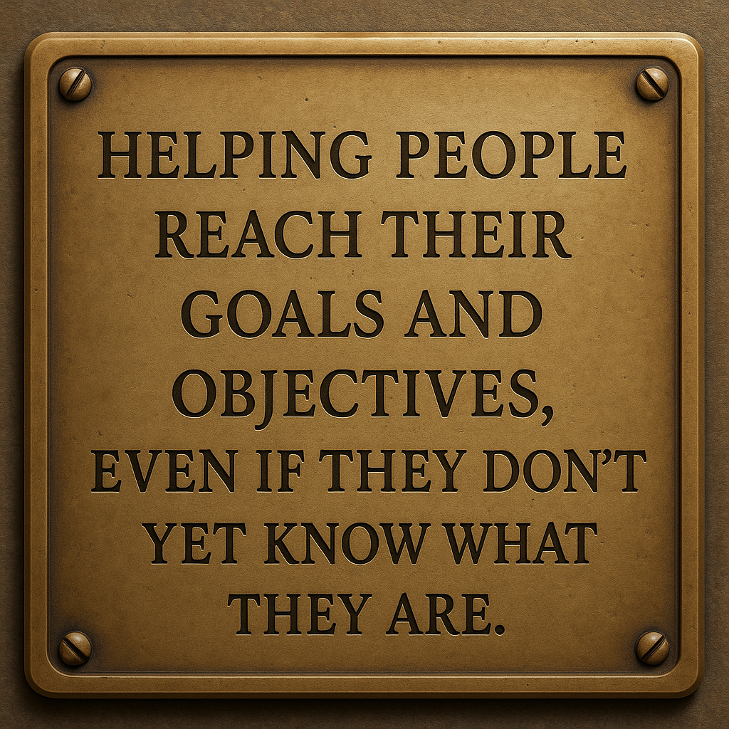 Bronze plaque with motto